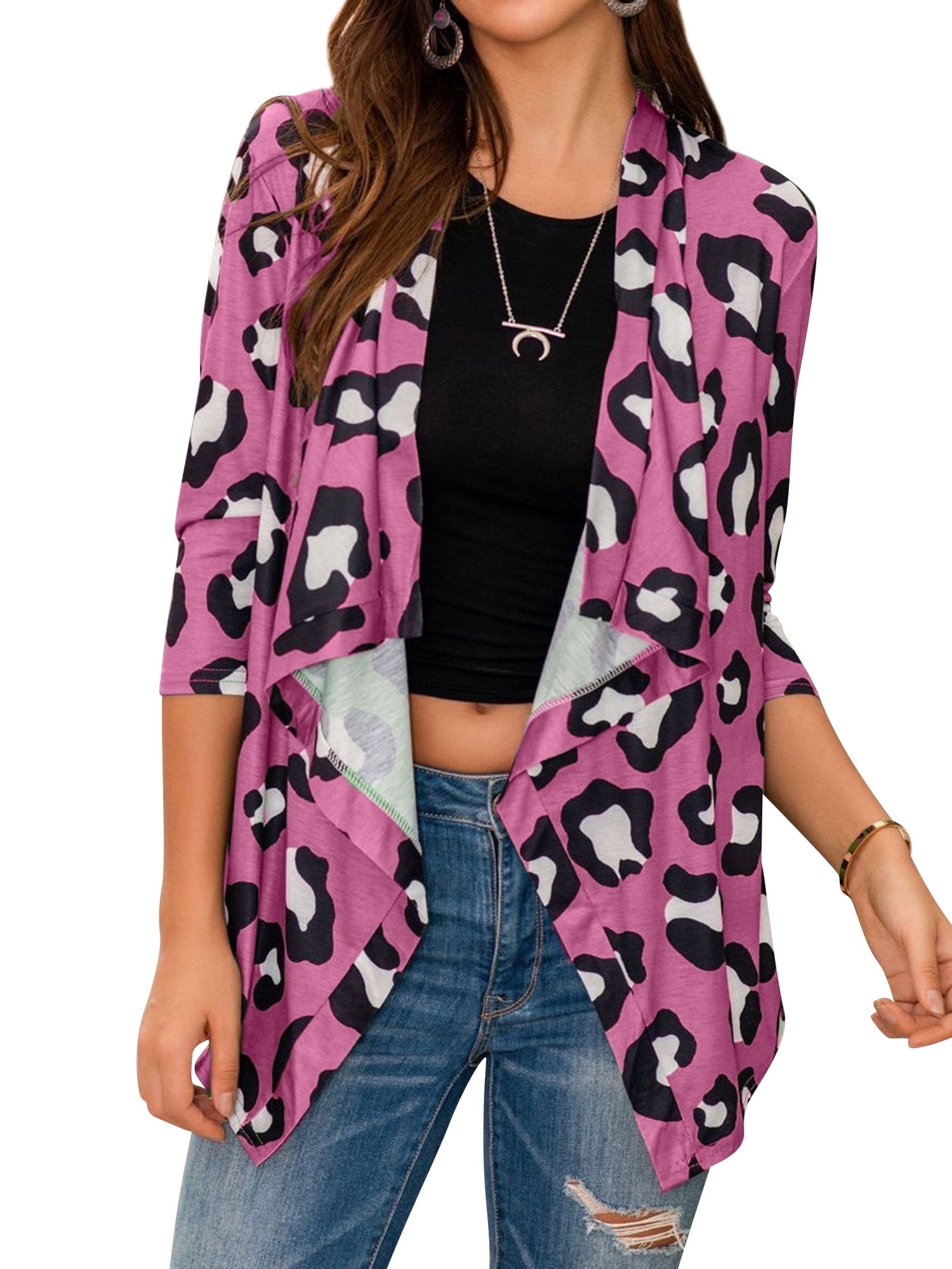 leopard print cardigan walmart