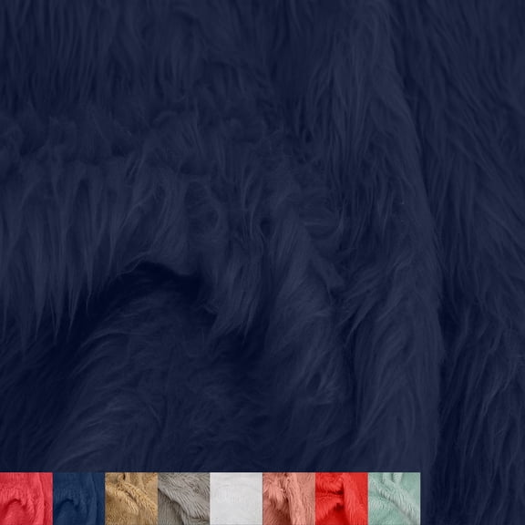 FREE SHIPPING!!! Navy Short Pile Luxury Shag Faux Fur Fabric, DIY Projects Half Yard