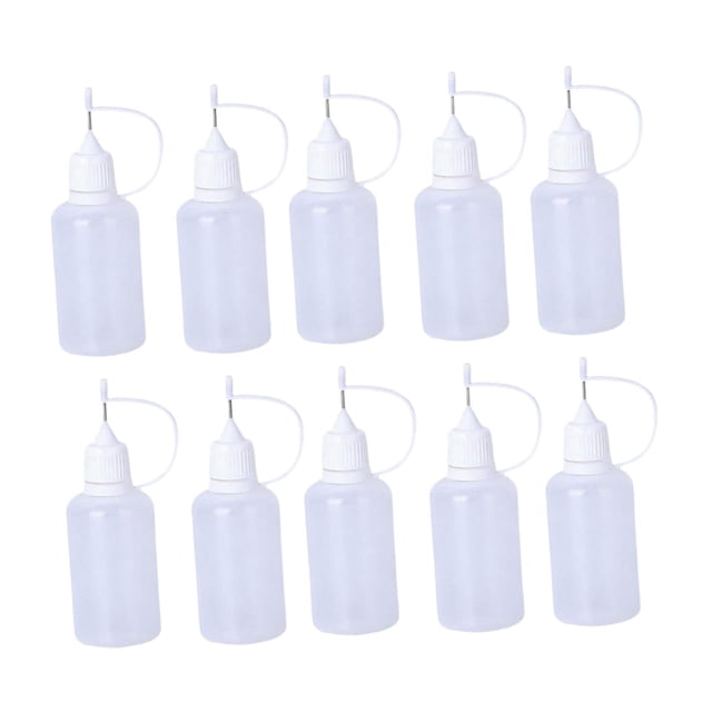 arctrm 10 Pieces Precision Spout Bottle Set Pin Tip Squeeze Bottles Empty Quilling Glue 30ml