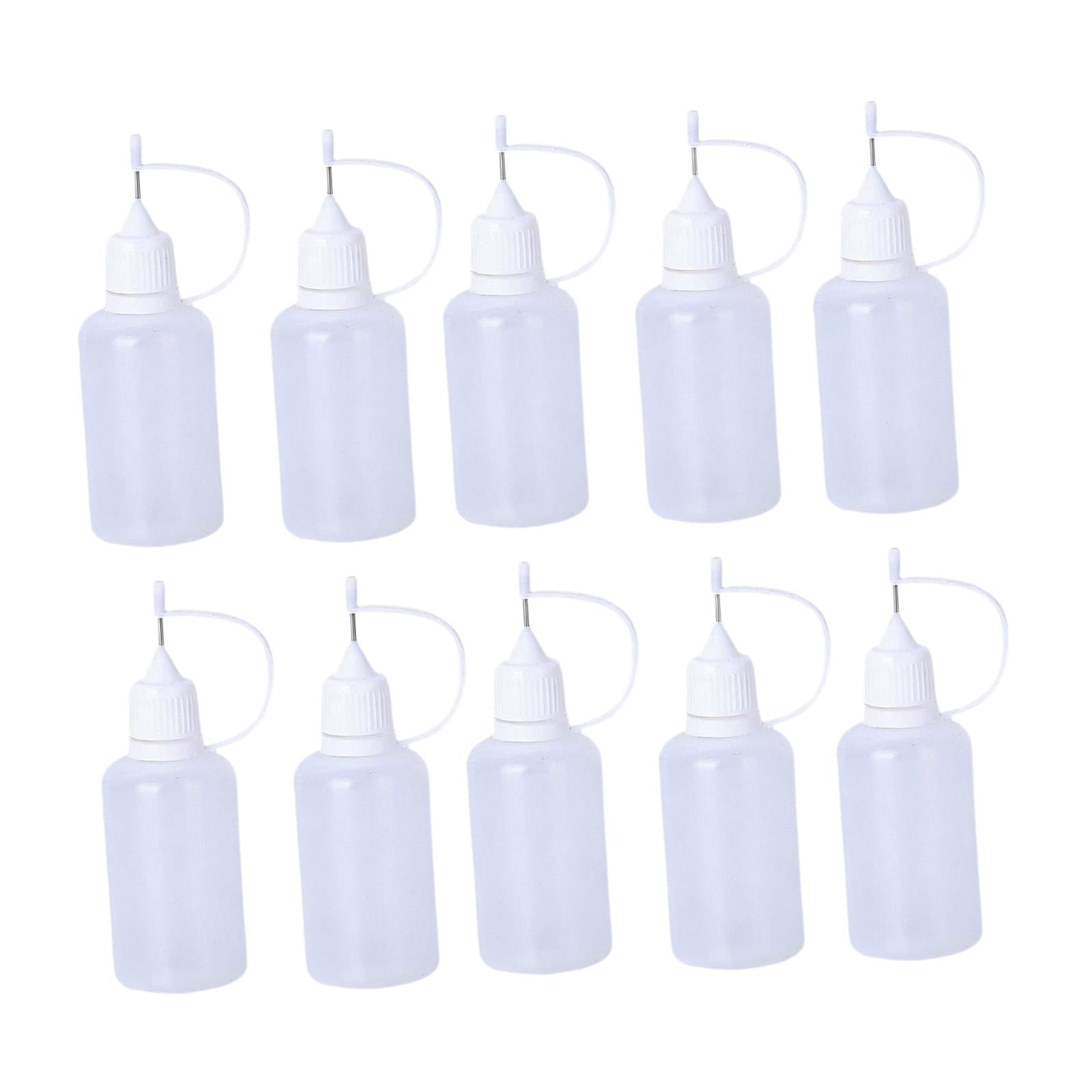 S SERENABLE 10 Pieces Precision Pin Tip Squeeze Bottles Glue Bottle Oiler Bottle Quilling Glue PE Lightweight Suitable for Laboratory DIY Craft Kitchen Workspace 30ml