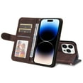 thumbnail image 6 of SaniMore Case for iPhone 14 Pro Max 6.7" 2022 with Wrist/Crossbody StrapRetro PU Leather Anti-scratch Card Slots Cash Pocket Kickstand Shockproof Anti-drop Wallet Business Cover, Brown, 6 of 10
