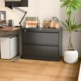 thumbnail image 4 of Pemberly Row 2-Drawer Steel Metal Lateral Locking Filing Cabinet w/ Lock - Black, 4 of 9