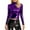 Purple, variant on ManxiVoo Metallic Liquid Glitter Turtleneck Crop Top Long Sleeve Shiny Bodycon Shirt Women Sleeveless Tank Versatile Evening Glam L Size Army Green