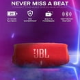 thumbnail image 2 of JBL Charge 5- Altavoz Bluetooth portátil con estuche de viaje rígido Megen con resistencia al agua IP67 y salida de carga USB (rojo), 2 of 3