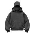 thumbnail image 4 of Coerni Boys Hoodie Pullover Hooded Sweatshirt Solid Color Running Tops Teen Loose Causal Outerwear Balaclava Warm Fashion Sweatshirt, 4 of 8