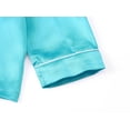 thumbnail image 4 of Beezizac Little & Big Girls Pajama Set Baby Blue Satin Silky Soft Outfit Kid Summer Short Sleepover PJ 2-Piece Size 10, 4 of 7