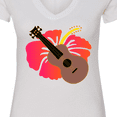thumbnail image 4 of Inktastic Ukulele Hawaiian Music Women's V-Neck T-Shirt, 4 of 5