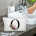 thumbnail image 4 of Makeup Bag for Women Travel Makeup Bag Initial Letter A-Z Cosmetic Bag Wedding Gift For Bride Bridesmaid Flower Cosmetic Bag For Mom Daughter Besties Sister Friend Travel Toiletry Bag, 4 of 7