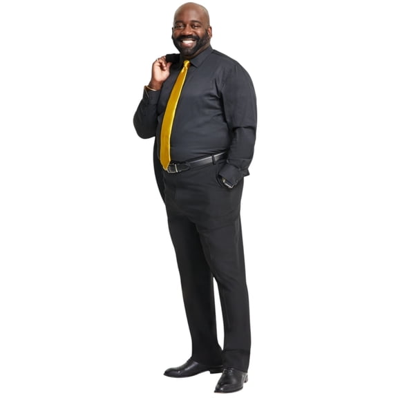 Tayion Mens Classic fit Dress Pants 32 / 32 Black Solid