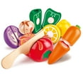 thumbnail image 3 of Hape: Farm Shop Vegetables - 7pc, Wooden Food Play Set, Knife & Velcro Stick Together Veggies, Cut In Half, Kitchen Pretend Play Toy, Kids Ages 3+, 3 of 9