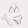 thumbnail image 2 of Summer Stuff For Teen Girls Girls' 3 Piece Set White Quick Dry Bikini Set with Cover Up Beach Skirt Bikini Swimwear, 2 of 6