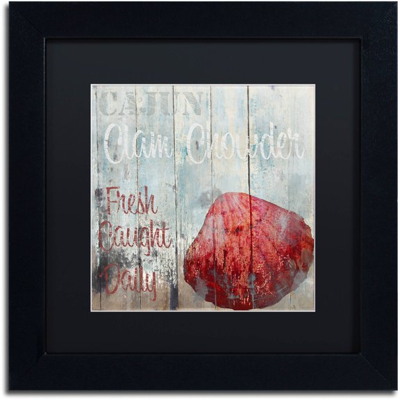 Trademark Fine Art "New Orleans Seafood IV" Canvas Art by Color Bakery Black Matte, Black Frame