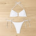 thumbnail image 4 of Ensemble Bikini Deux Pièces pour Femmes Haut Triangle Licou Maillot de Bain String String, 4 of 6