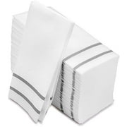 Paper Hand Towels for Bathroom, Linen-Feel Guest Towels, Formal Dinner, Anniversary, Napkins for Tables, Guestrooms, and Restrooms (Silver, 50 Count)