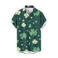 thumbnail image 3 of JURANMO Mens St Patricks Day Shirt Fashion Shamrock Printed Retro Bowling Shirts Short Sleeve Casual Button Down Holiday Shirts Green XXXXL Lightning Sales of Today, 3 of 6