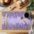thumbnail image 2 of Purple Lavender Placemats Set of 6, Spring Watercolor Wild Flowers Plant Placemats for Dining Table, Place Mats for Kitchen Tabletop, Waterproof Wipeable Dining Table Mats Set, 2 of 9