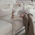 thumbnail image 4 of Couch Cushion Covers for Sectional Sofa, Stretch Soft Sofa Slipcovers Washable Wear-Resistant Universal Furniture Protector for Living Room(1 Piece Back Couch Cover, Ivory), 4 of 5