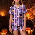 thumbnail image 2 of Leey-World Halloween Pajamas Toddler Girl Girls Pajama Set With Cute Print Home Short Sleeve Shorts Pajama Set, 2 of 5