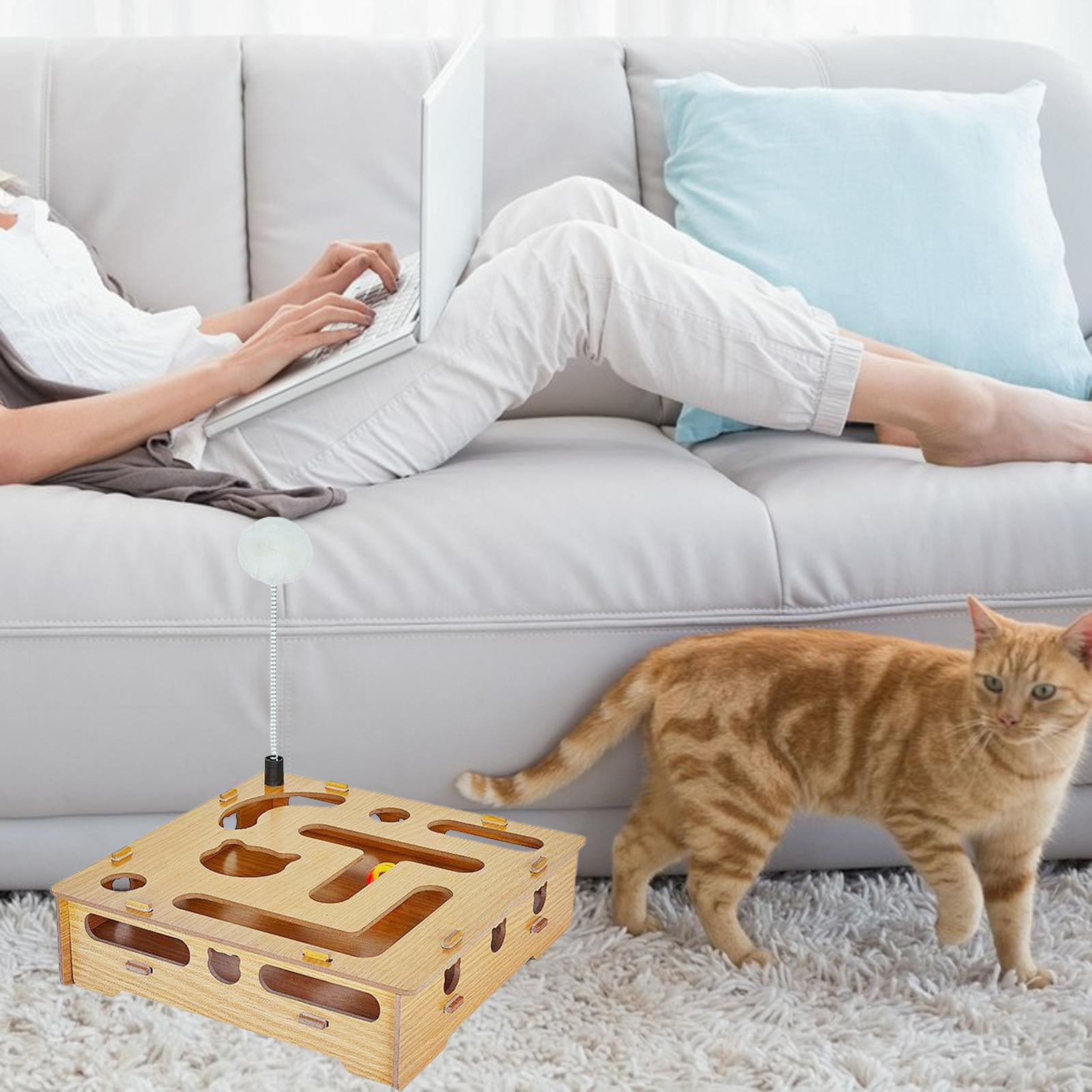 EHJRE Cat Interactive Toys Scratching Board for Indoor Cats, IQ Training, Corrugated Cardboard, Active Play Exercise , Board Toy