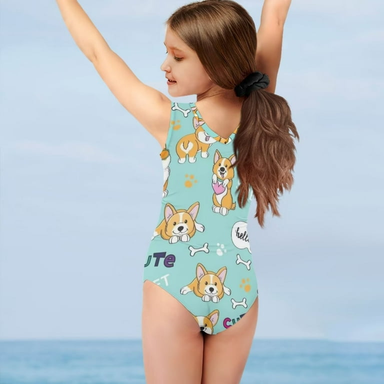 3-14 Years Girls One Piece Swimsuits Children Swimwear Kids