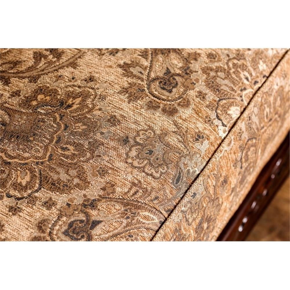 Bowery Hill Traditional Soft Texture Chenille Cushioned Loveseat in Tan