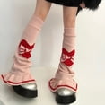 thumbnail image 3 of Biekopu Women Knit Leg Warmers, Vintage Heart Bow Knee-high Leg Warmers Socks for Party Street, 3 of 5