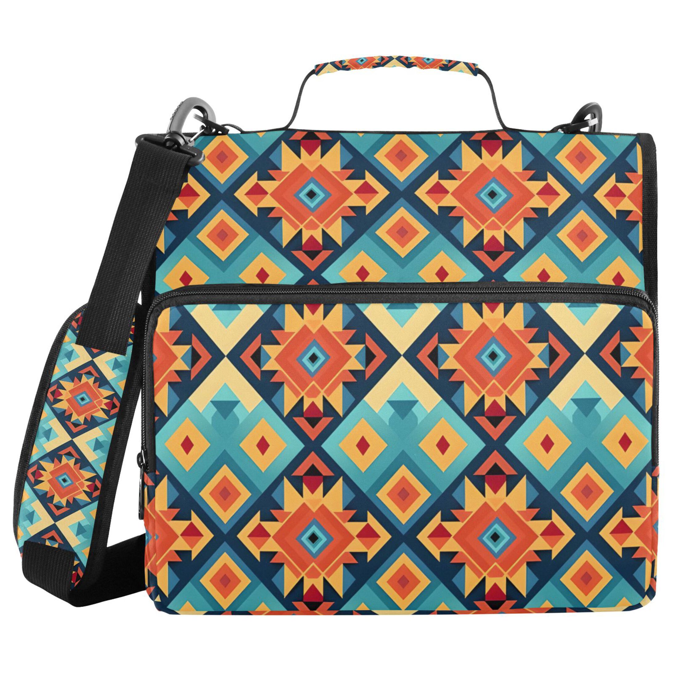 ALAZA Zipper Binder Bohomia Retro Print 3 Ring Trapper Keeper File Folder Organizer Bag
