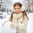 thumbnail image 6 of Sentuca Kids Winter Hat Scarf Gloves Set, Earmuffs Knit Long Scarf Full Finger Gloves Daily Outdoor Travel Accessories for Boys Girls Size 3-12Y, 6 of 7