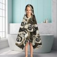 thumbnail image 6 of Black White Gold Marble Pattern Hooded Bath Towel，50"x30" for Ages 3 To 12 Kids, Quick Dry Lightweight Soft Microfiber Hood Beach Towel Cover Up for Kids, 6 of 7