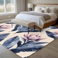 thumbnail image 5 of Pink Purple Floral Area&nbsp;Rug 6x9ft Abstract Rustic Botanical Art Oil Painted Texture Non-Slip&nbsp;Washable Square&nbsp;Rugs Soft Felt Indoor Floor Mat for Bedroom Kitchen Living Room Bathroom, 5 of 9