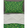 thumbnail image 3 of Jungle Foliage Comforter & Sham Bedding Set, Nature Inspired Pattern with Tropic Hawaiian Plantation Leaves, 3 pcs Duvet Set Microfiber Filling Quilt, 5 Sizes, Green Lime Green, by Ambesonne, 3 of 4