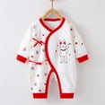 thumbnail image 2 of Akafmk Newborn Boys Infant Girls Bodysuits,Fall Winter Cottons Bodysuits Pajamas,Long Sleeve Bodysuits Graphic Print Casual Onesie Outfits Round Neck Romper Jumpsuit Toddler Boys Clothing 3-6 Months, 2 of 3
