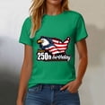thumbnail image 6 of mgoYE Women 250 Anniversary Shirt Patriotic Tops Tee Happy 250th Birthday Clothes for Women Green L, 6 of 8
