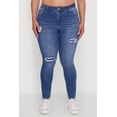 thumbnail image 4 of Womens Plus Size WAX High Waisted Distressed Skinny Jeans, 4 of 5