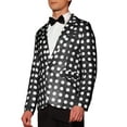 thumbnail image 4 of INSPIRE CHIC Polka Dots Blazers for Men's Notch Lapel One Button Wedding Suit Jacket Sports Coats, 4 of 5