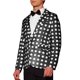 thumbnail image 4 of BLAZERS DE PUNTOS POLKA CHIC INSPIRADOS PARA HOMBRES, CHAQUETA DE TRAJE DE UN BOTÓN CON SOLAPA DE MUESCA, ABRIGOS DEPORTIVOS S NEGRO, 4 of 6