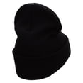 thumbnail image 3 of Give Thumbs Up Embroidered 12 Inch Long Knitted Beanie - Black OSFM, 3 of 5