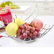 iPstyle Fruit Basket Countertop Fruit Bowl Holder Chrome Silver Metal Wire