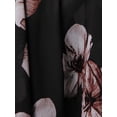 thumbnail image 7 of Black Floral Print V-Neck Sleeveless Ruffle Hem Maxi Dress, Lightweight Chiffon, Slimming Waist, Elegant Romantic Style, 7 of 7