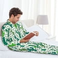 thumbnail image 6 of Honeii Cactus 1 Pattern Mens Pajamas Set,2pcs Men's Lounge Long Sleeve Sleep Shirt and Pajama Bottoms Sleepwear Set,Mens Pjs Sets-XX-Large, 6 of 7