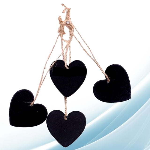 unbranded 24Ud Colgante De Pizarra Corazón De Madera Doble Uso Para Decorar Y