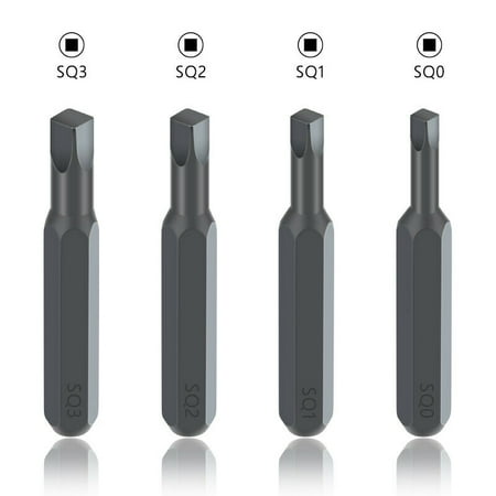 

Hex 4mm Micro Screwdriver Bits bit magnetic Square head SQ0 SQ1 SQ2 SQ3 4PCS Set Robertson System 4 Compatible