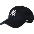 thumbnail image 1 of 47 New York Yankees Clear Adjustable Baseball Cap (Black Embroidered White), 1 of 3