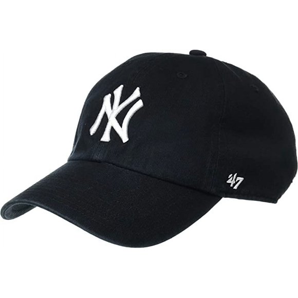 47 New York Yankees Clear Adjustable Baseball Cap (Black Embroidered White)