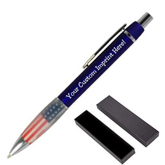 Custom American Flag Pen - Personalized w/Imprint of Choice | Metal Design | Perfect for Him or Her