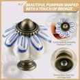 thumbnail image 3 of Ivory Pumpkin Knobs 12 Pack Ceramic Cabinet Knobs Vintage Drawer Pulls - Antique Dresser Pulls with Screws - Blue Petal, 3 of 13