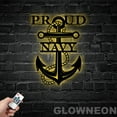thumbnail image 4 of Glowneon Proud Navy Metal Sign, Navy Veteran Sign, Navy Day Wall Art, 4 of 5