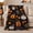 Black autumn celebration Treat Buckets, variant on decorative motif Sweet autumn celebration Pumpkins decorative motif Hearts, Warm Flannel Blanket for Living Room and Family Room, Festive autumn celebration Scene, Festive Home Decor