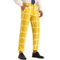 thumbnail image 4 of Lars Amadeus Plaid Pants for Men's Color Block Slim Fit Flat Front Checked Dress Pants, 4 of 4