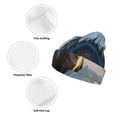 thumbnail image 3 of Lsque Wild Blue Cool Dragon Pattern Knitted Beanie, Unisex Winter Hat, Knit Hat Winter Beanies Thick Fisherman Beanies Cuffed Plain Skull Caps, 3 of 6